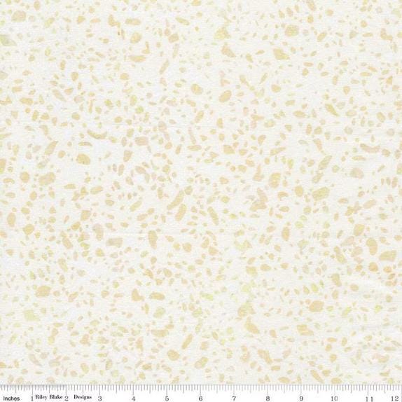 REMNANT 31" of Expressions Batiks Elementals Terrazzo - Buttermilk Batik Fabric, Riley Blake BT21800-114, Mottled Cream Beige Batiks