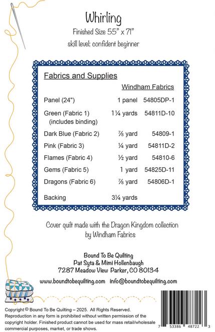 Whirling Panel Frame Quilt Pattern, Bound to Be Quilting BTBQ552, 24" Fabric Panel Friendly Star Frame Throw Quilt Pattern