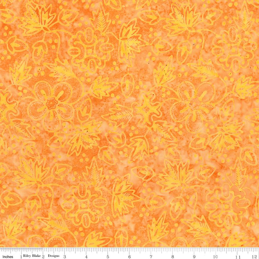 Expressions Batiks Canopy 5" Stacker, Riley Blake 5-23436-42, 5" Precut Earth Tones Leaves Red Green Gold Brown Batik Fabric Squares