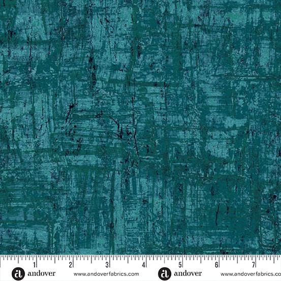 Nitty Gritty - Jade Teal Texture Blender Fabric, Andover Fabrics A-1434-T, Teal Blue Tonal Texture Blender Cotton Fabric, By the Yard