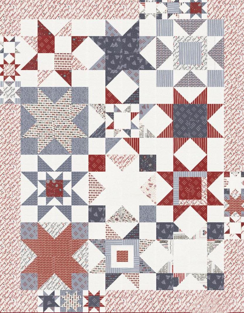 Seeing Stars Quilt Pattern, Sweetwater SWP325, Yardage Friendly Throw Quilt Pattern