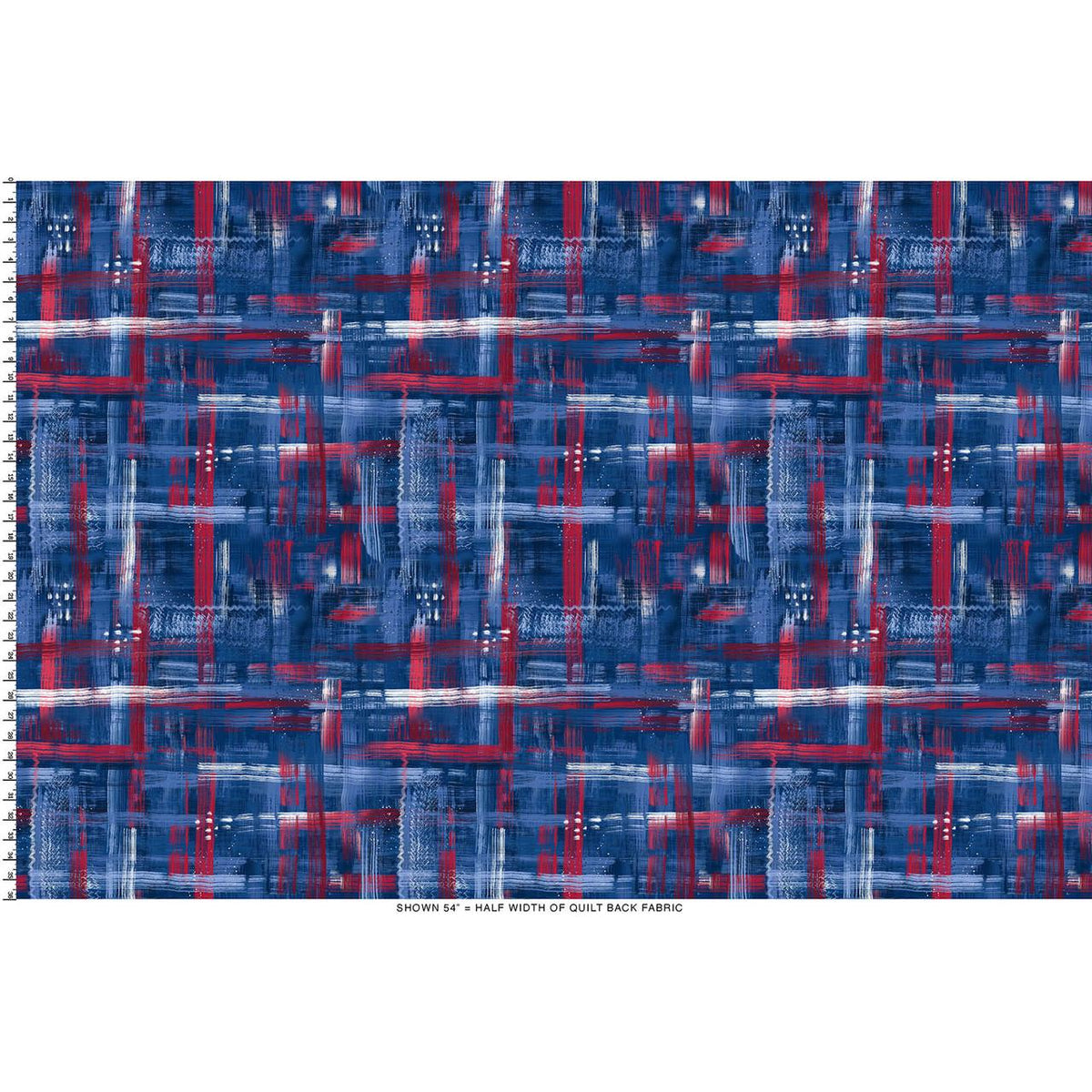 REMNANT 93" x 108" of Colorfield - Blue Patriotic Abstract Wide Quilt Back Fabric, Maywood Studio MASQBD650-RWB2, Wide Quilt Backing