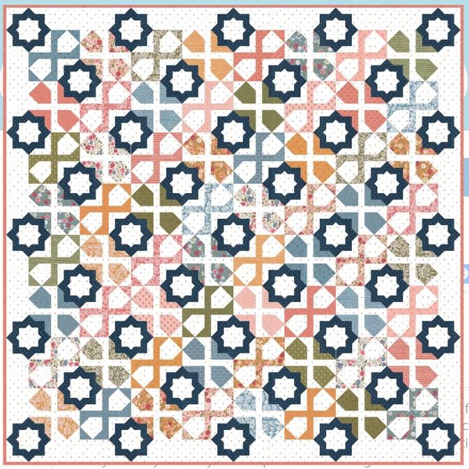 Iconic Quilt Pattern, Lella Boutique LB246, Layer Cake Fat Eighths Friendly Oversized Throw Square Bed Quilt Pattern
