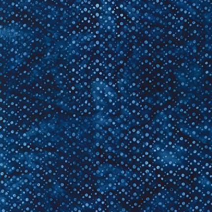 Artisan Batiks Kasuri 2025- Spotted Blue Tonal Batik Fabric, Robert Kaufman AMD-20835-4 Blue Dots, Navy Blue Tonal Batik Fabric, By the Yard