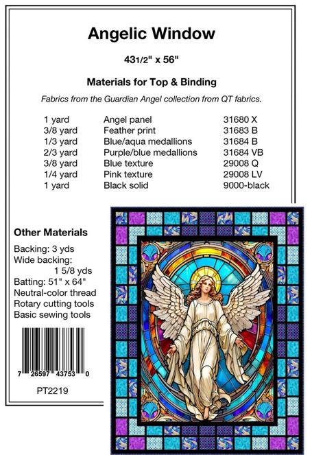 Angelic Window Panel Frame Quilt PATTERN, Pine Tree Country Quilts PT2219, 36" Fabric Panel Friendly Vertical Panel Frame Lap Quilt Pattern