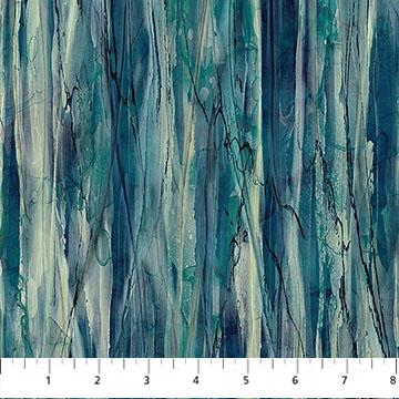 Whisper - Teal Navy Blue Stria Striped Fabric, Northcott DP28705-46 Blue Multi, Blue Green Tonal Striped Blender Fabric, By the Yard