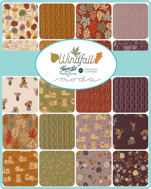Windfall 2.5" Jelly Roll, Moda 45650JR, 2.5" Precut Autumn Fall Floral Fabric Strips, Floral Jelly Roll Fabric, Fancy That Design House