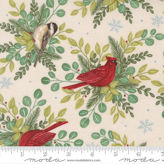 When Snow Falls 10" Layer Cake, Moda 56170LC, 10" Precut Traditional Christmas Layer Cake Fabric Squares, Deb Strain