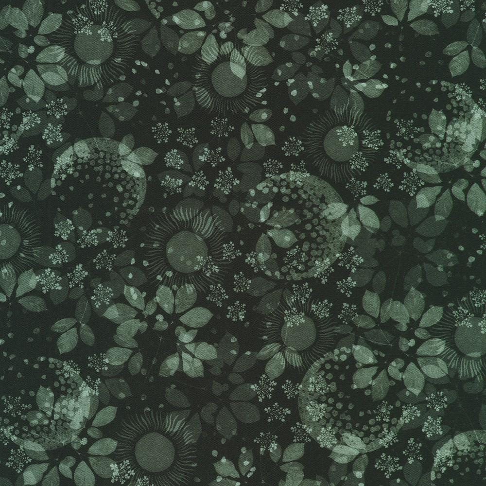 Twilight Terrace 5" Charm Squares, Robert Kaufman CHS-1396-42, 5" Precut Pink Green Black Floral Fabric Squares