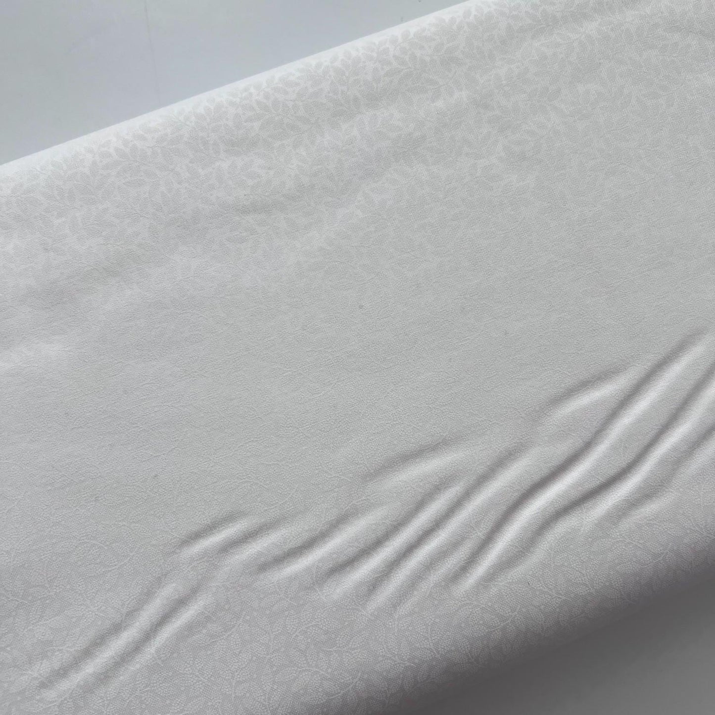 Muslin Mates - White on White Leaves Quilt Fabric, Moda 9939 11, White Leaves Vines Quilt Background Fabric, By the Yard