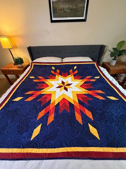Firelake Quilt Pattern, Shadow Valley Quilts SHV018, Yardage Friendly Lone Star Lap Throw Quilt Pattern, Lisa Lund