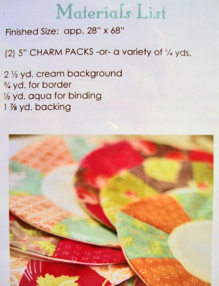 Life Savers Bed Table Runner Quilt Pattern, Fig Tree Co FTQ973, Charm Pack Friendly Pieced Circles Rings Bed Runner Pattern