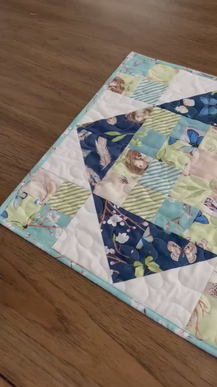 Nature Study Quilted Table Runner, 16.5" x 48"