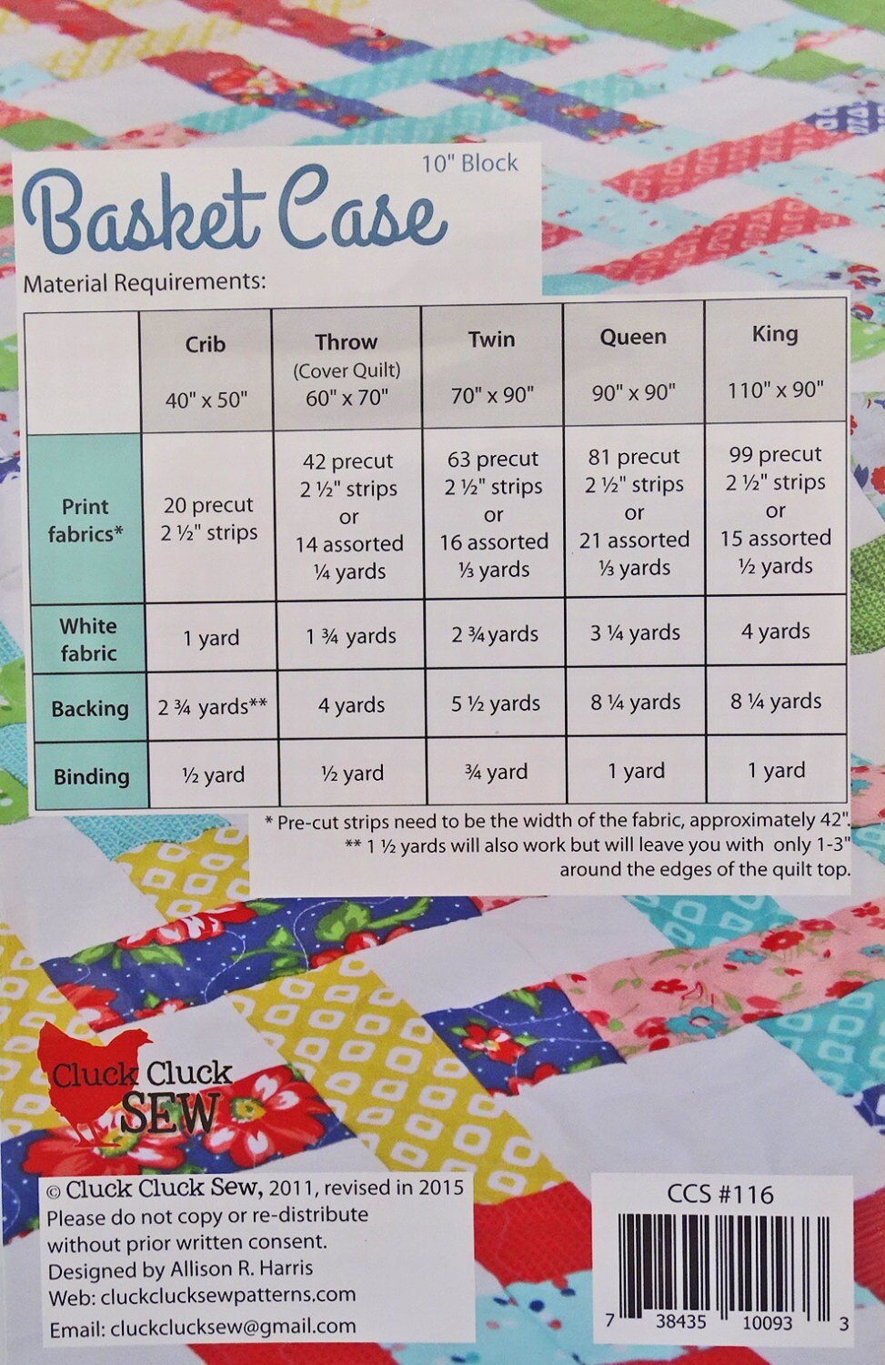 Basket Case Quilt Pattern, Cluck Cluck Sew CCS116, Jelly Roll Friendly Throw Bed Quilt Pattern, Basket Weave Quilt