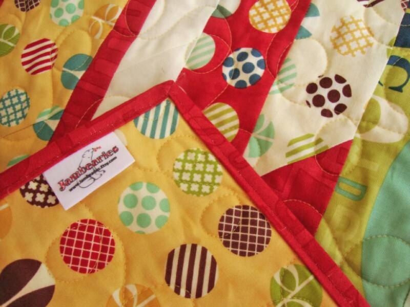 Primary Colors Striped Throw Quilt, 62" x 74", Moda Social Club Jelly Roll Race Throw Blanket Quilt