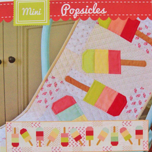 Mini Popsicles Table Runner Quilt Pattern, Fig Tree Quilts FTQ1045, Quilted Table Topper Runner Pattern, Summer Table Runner, Popsicle Quilt