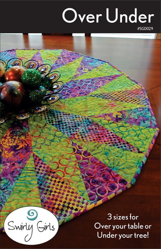 Over Under Tree Skirt Quilt Pattern, Swirly Girls Design SGD029, Christmas Tree Skirt Pattern, Table Topper Quilt Pattern