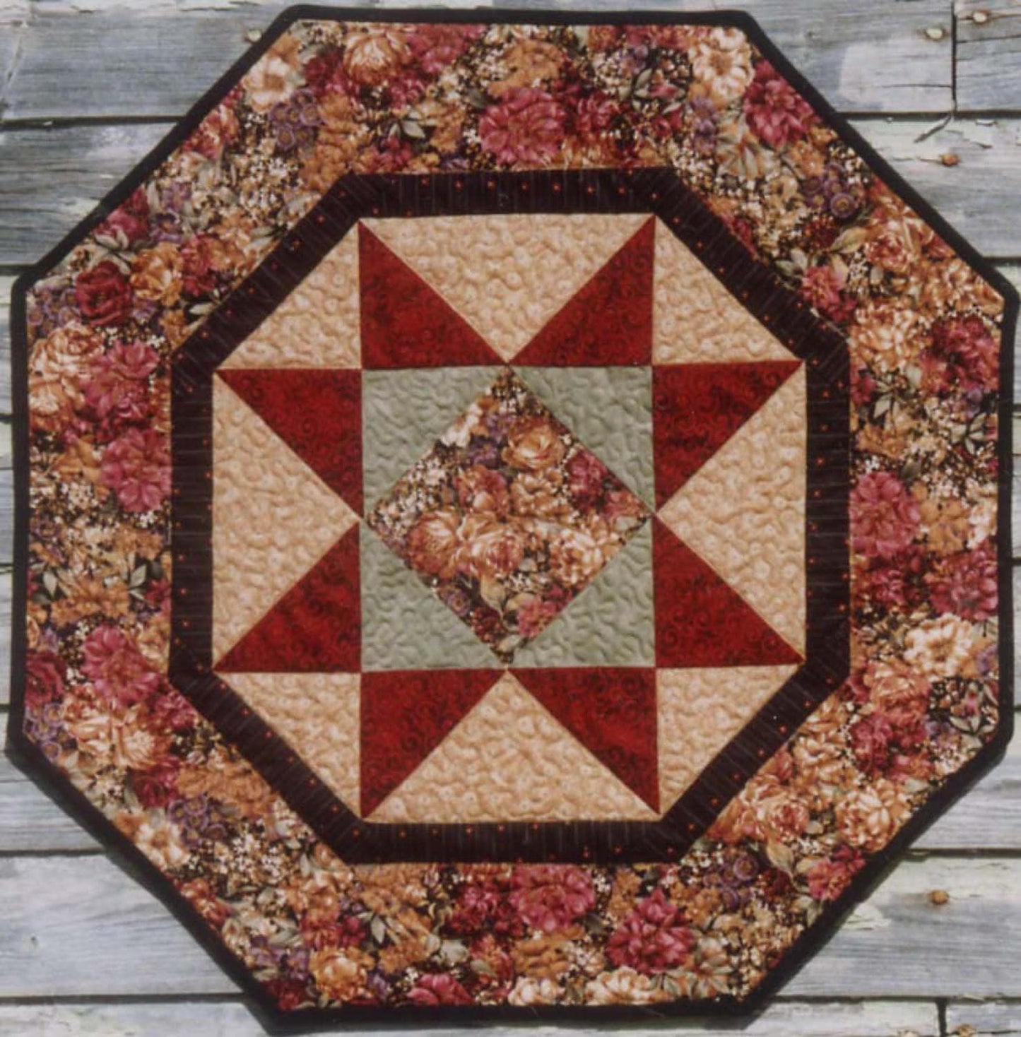 Moonlit Star Quilted Table Topper Pattern, Cotton Tales CT 211, Octagon Star Table Topper Quilt Pattern