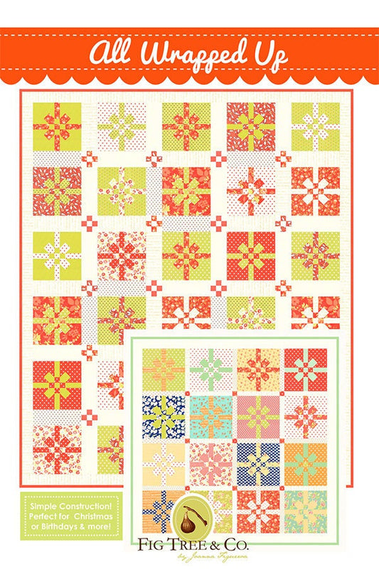LAST CALL All Wrapped Up Quilt Pattern, Fig Tree Quilts FT 1150, Christmas Xmas Gift Quilt Pattern, Birthday Present Quilt Pattern