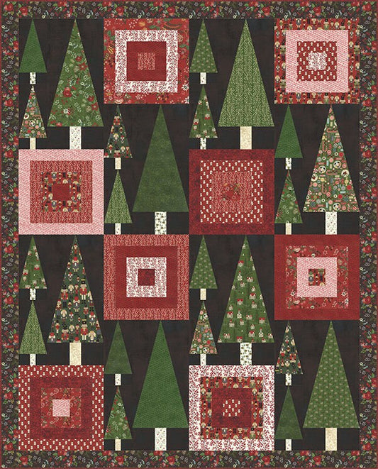 LAST CALL Trees and Tops Quilt Pattern, BasicGrey PAT007, Yardage Friendly Christmas Xmas Tree Throw Quilt Pattern