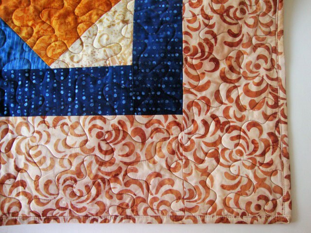 Modern Chevron Batik Throw Quilt, 61" x 70", Blue Gold Red Throw Quilt Blanket, Timeless Treasures Tonga Berry Crisp, Gender Neutral Quilt