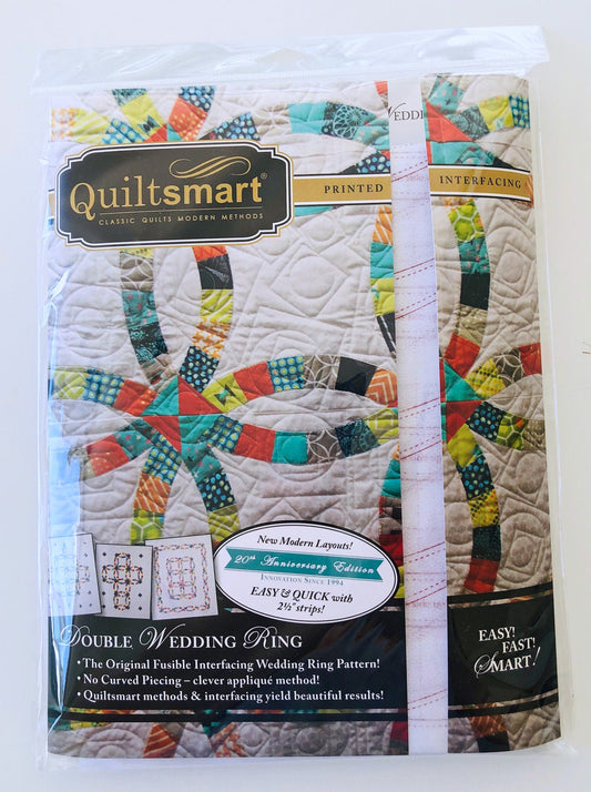 Double Wedding Ring Classic Pack, Quiltsmart QS 20012, Printed Fusible Interfacing, Applique Quilt, Jelly Roll or Mini Charm Friendly