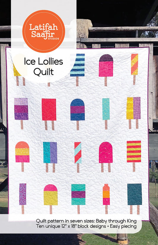 LAST CALL Ice Lollies Quilt Pattern, Latifah Saafir LSS-00018, Summer Popsicle Quilt Pattern, Baby Lap Throw Bed Quilt Pattern