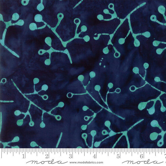 LAST CALL Sunday Drive Batiks - Midnight Pond Navy Teal Batik Fabric, Moda 43076 32, Cool Tones Batik Fabric, Pat Sloan, By the Yard