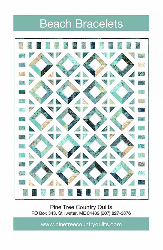 Beach Bracelets Quilt Pattern, Pine Tree Country Quilts PT1807, Jelly Roll Friendly, Modern Throw Quilt Pattern, Strip Quilt Pattern