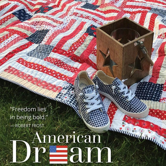 American Dream Quilt Pattern, Angela Pingel APAD108, Patriotic Flag Quilt Pattern, Yardage Friendly, Independence Day