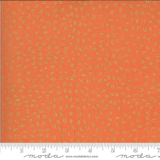 LAST CALL Peach Gold Metallic Blender Background Fabric, Moda 48318 11M, Dwell in Possibility Poppy Flutters, Gingiber, By the Yard
