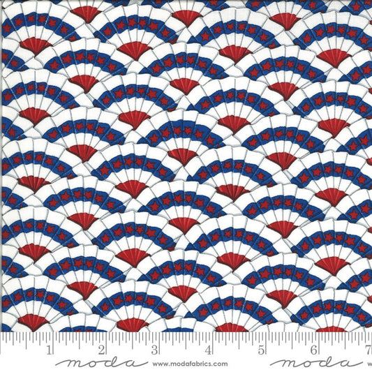 LAST CALL America Beautiful - Patriotic Bunting Fabric, Moda 19984 12, Red White Blue RWB Fabric, Independence Day, Deb Strain, By the Yard