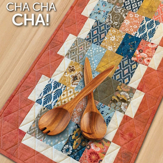 Cha Cha Cha Table Runner Quilt Pattern, Atkinson Designs ATK-207, Charm Pack Fat Eighths Jelly Strip Friendly Pattern, Easy Quilt Pattern