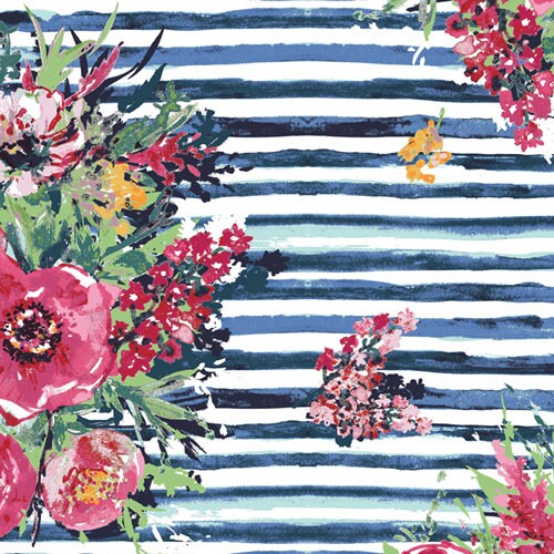 LAST CALL Aquarelle 16 Piece Fat Quarter Bundle, Art Gallery Fabrics FQW-Aqu, Blue Pink Floral Fabric Bundle, 18 x 22 Fabric Cuts