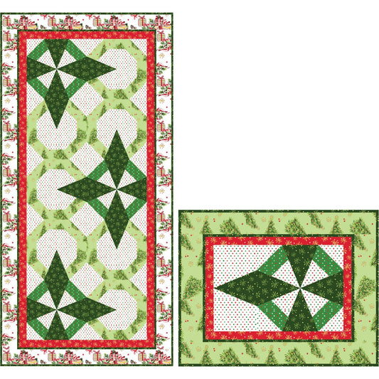 LAST CALL North Star Table Runner Place Mats Quilt Kit, Maywood Studio KIT-MasNOS, All the Trimmings Christmas Xmas Table Quilts Kit