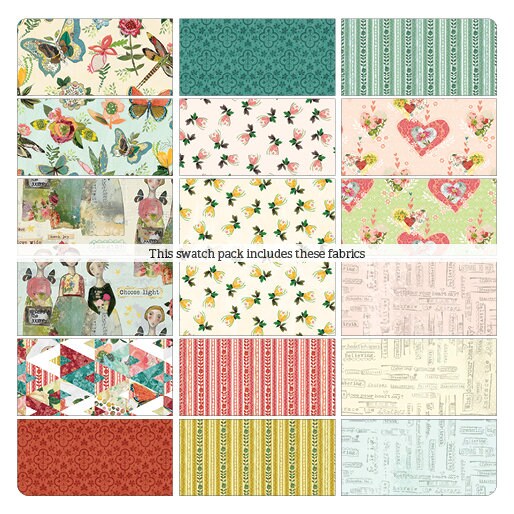 LAST CALL Be the Light 10" Squares, Benartex BTL10PK, Inspirational Angels Butterflies Floral Quilt Fabric, 10" Inch Precut Fabric Squares