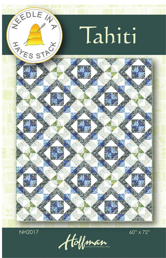 LAST CALL Tahiti Quilt Pattern, Needle in a Hayes Stack NH2017, Patterns for Yardage Friendly, Modern Lattice Throw Quilt, Tiffany Hayes