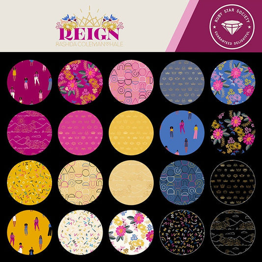 LAST CALL Reign Charm Pack, Moda RS1026PP, 5" Inch Precut Fabric Squares, Modern Contemporary Floral Charm Pack Fabric, Ruby Star Society
