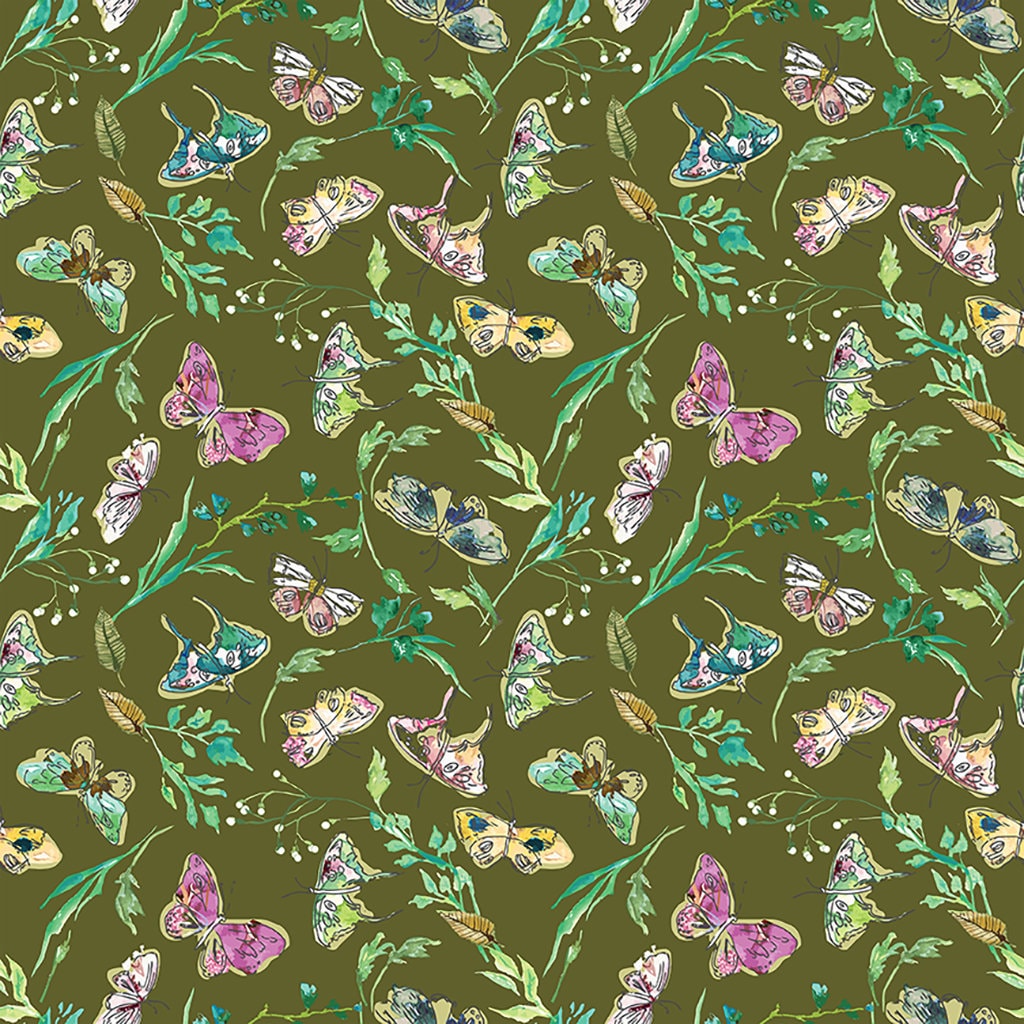 LAST CALL Verdure 5" Squares, Clothworks SQ0366, Multicolored Floral Charm Pack, 5" Inch Precut Fabric Squares, Esther Fallon Lau