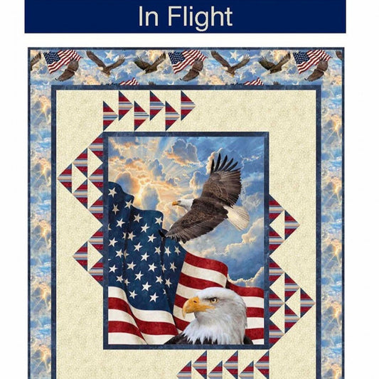 In Flight Panel Frame Quilt Pattern, Pine Tree Country Quilts PTN2830, 36" Fabric Panel Friendly, Vertical Panel Frame Quilt Pattern