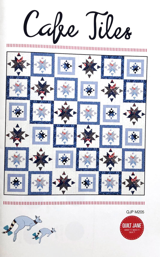 LAST CALL Cafe Tiles Quilt Pattern, Want It Need It QJPM205, Yardage Fat Friendly, Stars Squares Boxes Lap Throw Quilt Pattern, Quilt Jane