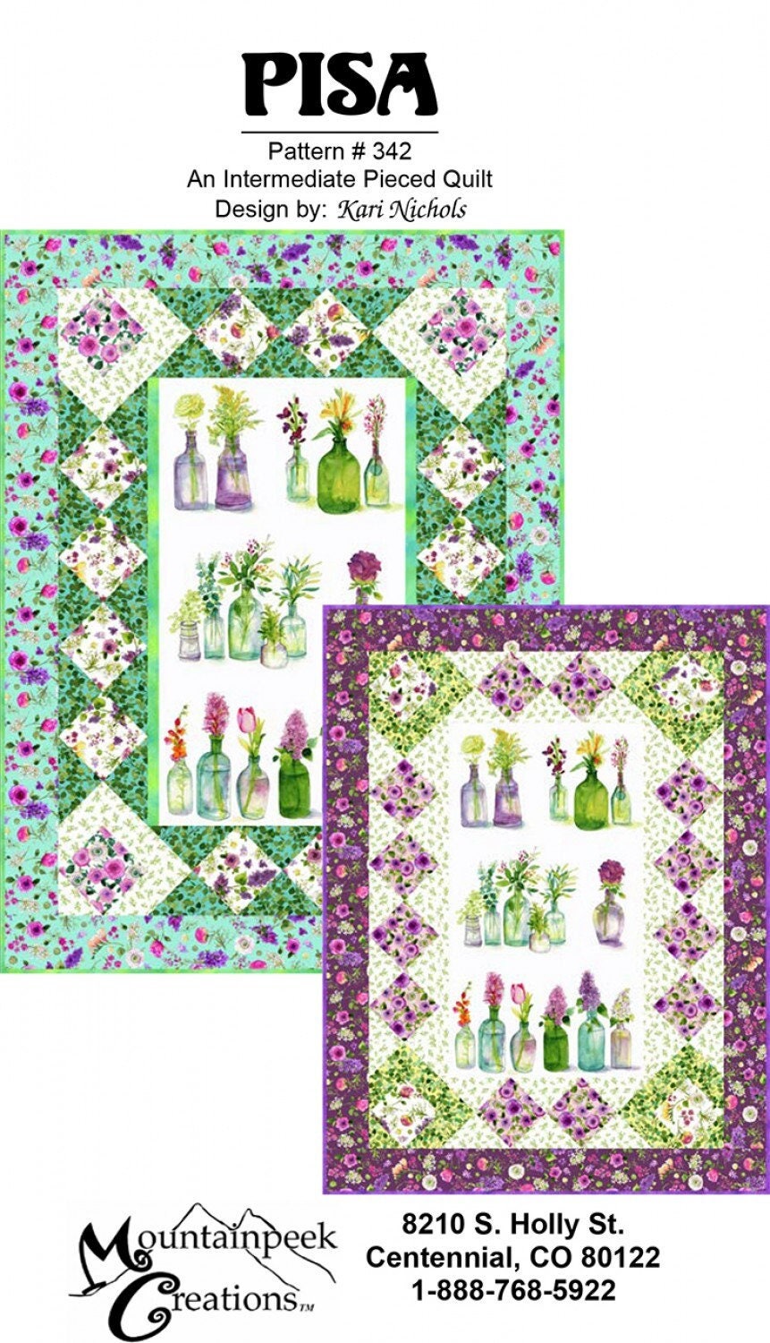 LAST CALL Pisa Frame Quilt Pattern, Mountainpeek Creations MPC342, 24" Panel Friendly Fabric Panel Quilt Pattern, Panel Border Pattern