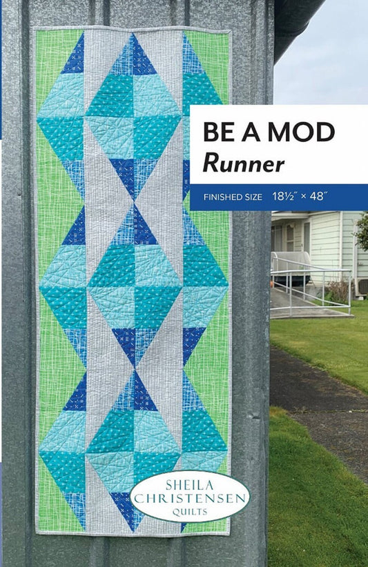 LAST CALL Be A Mod Runner Quilt Pattern, Sheila Christensen Quilts SCQ2497, Yardage Friendly, Contemporary Table Quilt Pattern, Half Sixty