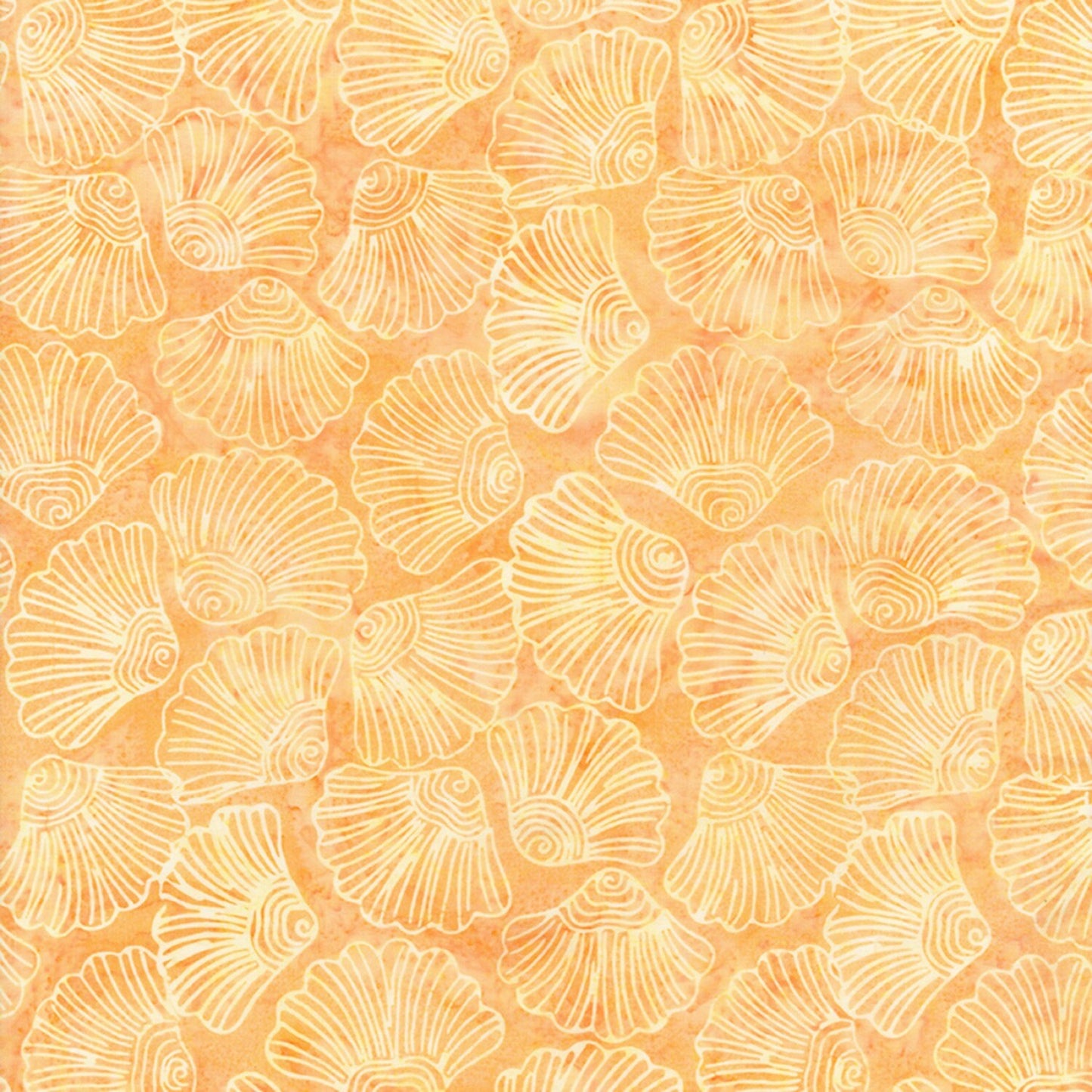 Tonga Batiks Flutter - Peach Tonal Shells Batik Fabric, Timeless Treasures B1063-PEACH, By the Yard