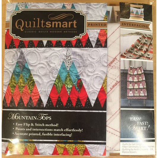 LAST CALL Mountain Tops Snuggler Pack Quilt Pattern, Quiltsmart QS 15013, Printed Fusible Interfacing