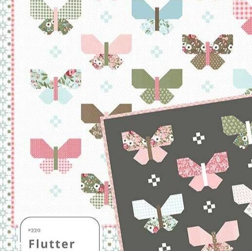 Flutter Quilt Pattern, Lella Boutique LB220, 24 Fat Eighths F8 Friendly, Butterflies Butterfly Throw Quilt Pattern