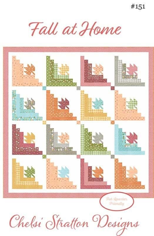 Fall at Home II Quilt Pattern, Chelsi Stratton Design CSD151, Fat Quarter FQ Friendly, Autumn Leaves Log Cabin Variation Quilt Pattern