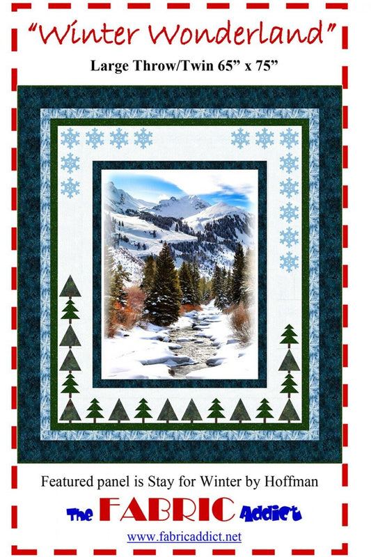 Winter Wonderland Quilt Pattern, The Fabric Addict WW22, Yardage Panel Friendly, Panel Frame Throw Quilt Pattern, Karen Schindler Bialik