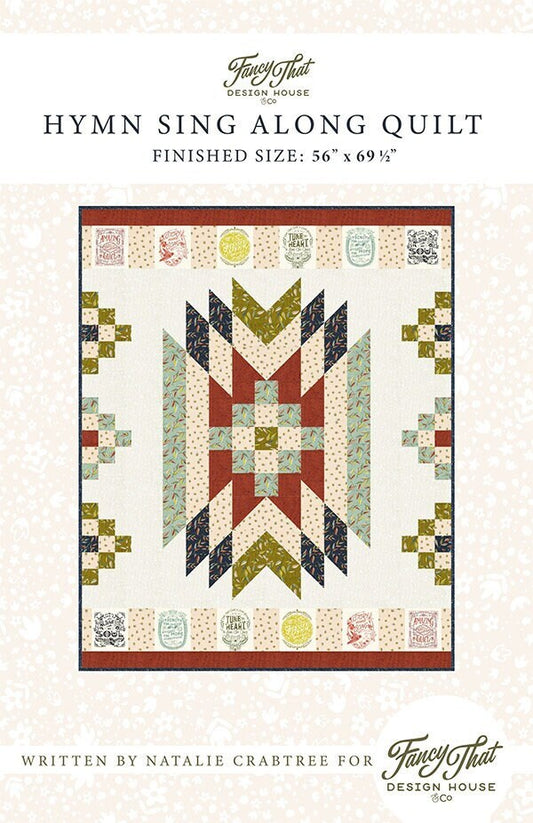 Hymn Sing Along Quilt Pattern, Fancy That Design FTD202, Panel Yardage Friendly, Patchwork Panel Frame Lap Throw Quilt Pattern