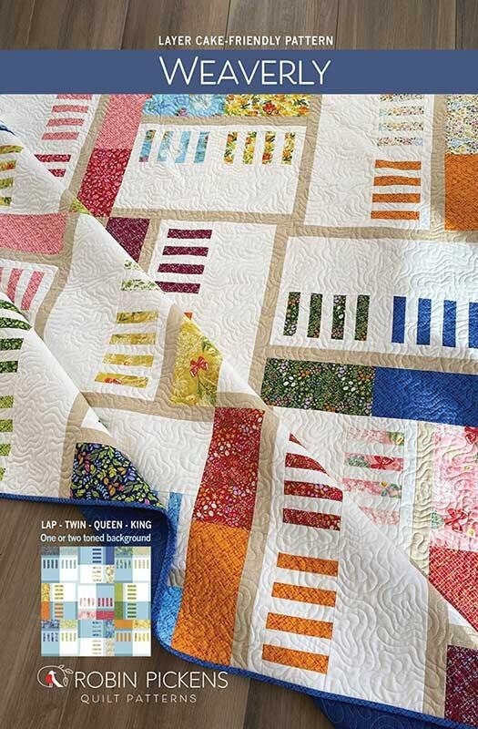 Weaverly Quilt Pattern, Robin Pickens RPQP-W146, Layer Cake Fat Quarter FQ Friendly, Modern Contemporary Lap Throw Twin Quilt King Pattern